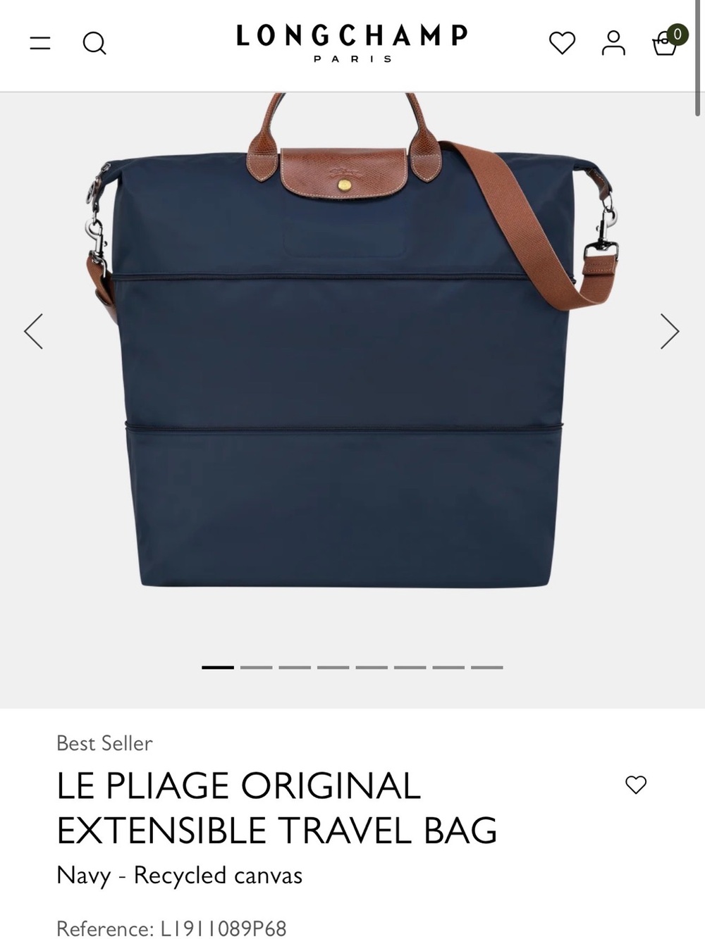 LE PLIAGE EXTENSIBLE TRAVEL BAG